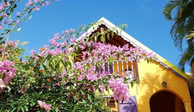 Maison de 2 chambres avec vue sur la mer jardin clos et wifi a Capesterre Belle Eau a 3 km de la plage