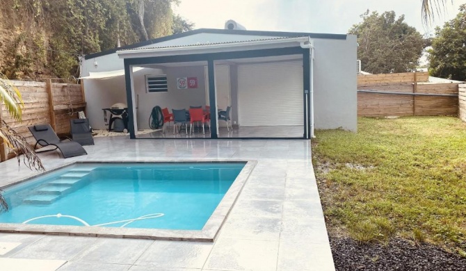 Villa de 2 chambres avec piscine privee jardin clos et wifi a Les Abymes a 5 km de la plage