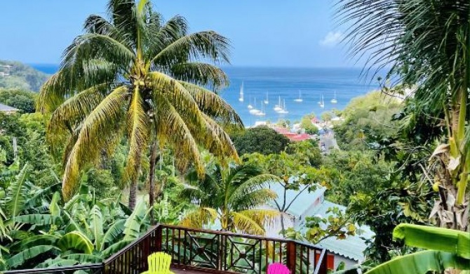 Villa de 3 chambres avec vue sur la mer piscine privee et terrasse amenagee a Deshaies a 1 km de la plage