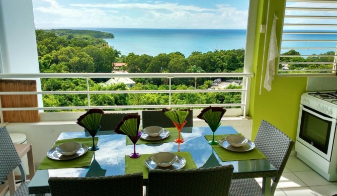 Appartement d'une chambre avec vue sur la mer piscine partagee et balcon amenage a Sainte Anne a 1 km de la plage