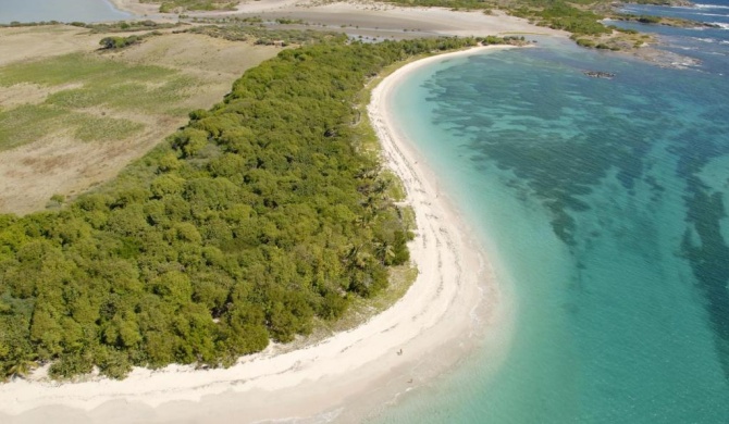 Bungalow d'une chambre avec vue sur la mer piscine partagee et jardin clos a Sainte Anne a 1 km de la plage