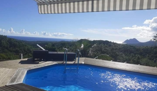 Chambre chez l'habitant avec piscine privative et vue panoramique sur la mer des caraïbes