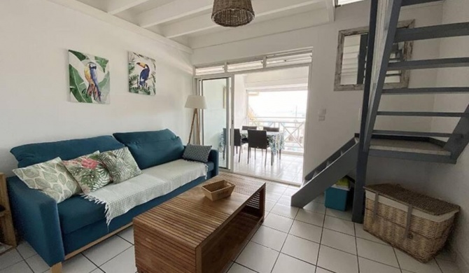 Ti Caraïbes, appartement T3 atypique, vue mer, piscine et proche plage